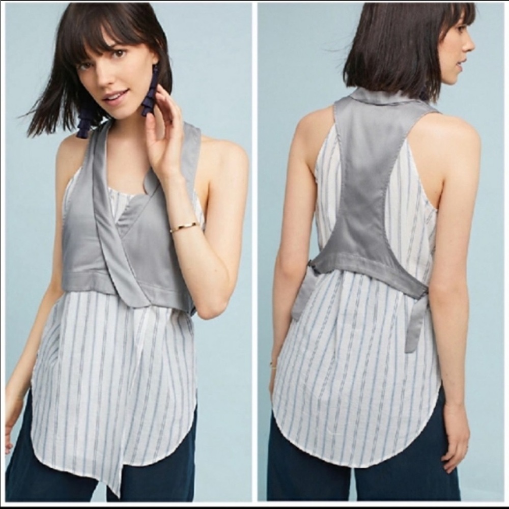 Anthropologie Maeve sleeveless blouse vest